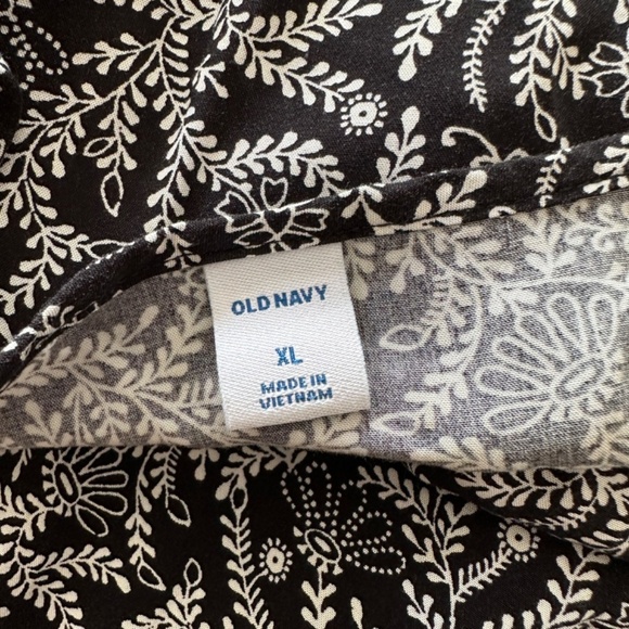 *OLD NAVY* Black x White Floral Long Sleeve Dress Size XL - Picture 7 of 8